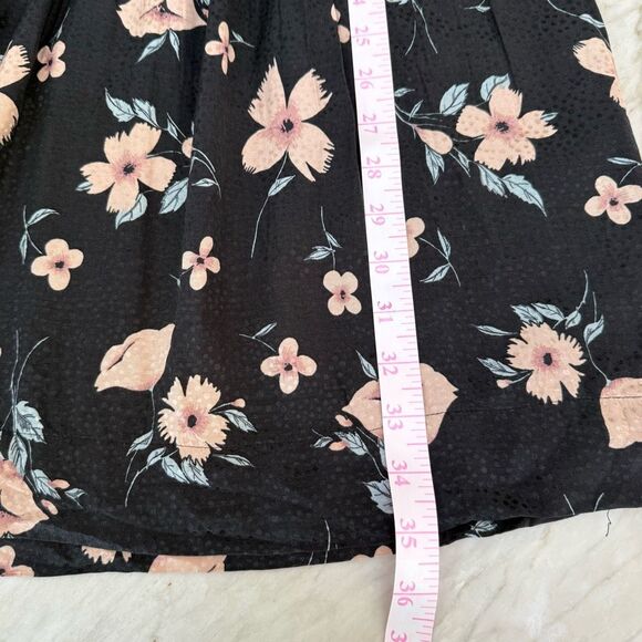 Rebecca Taylor Daniella silk blend dress Black Pink Floral Print size 6 - Picture 8 of 9